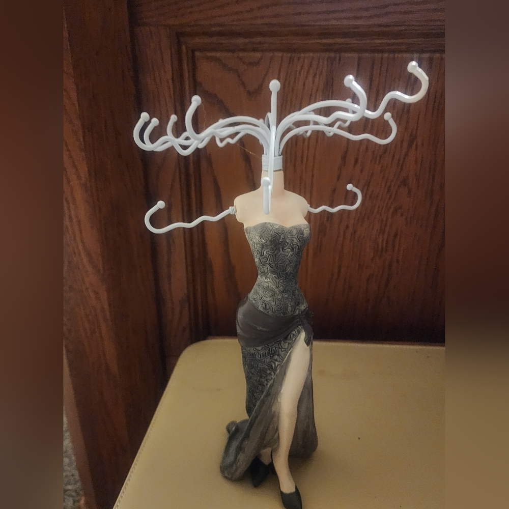 Elegant Jewelry Holder with Black Dress Design
